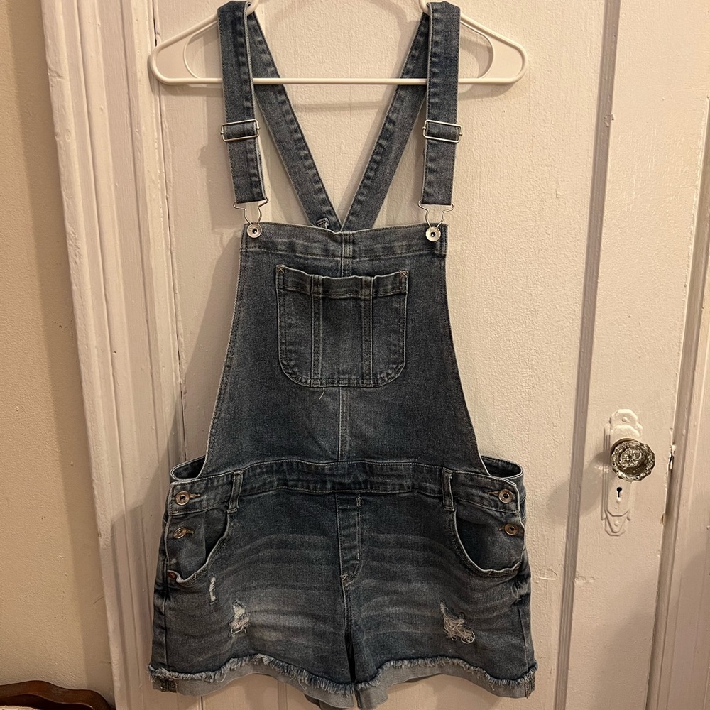 Denim Overall Shorts